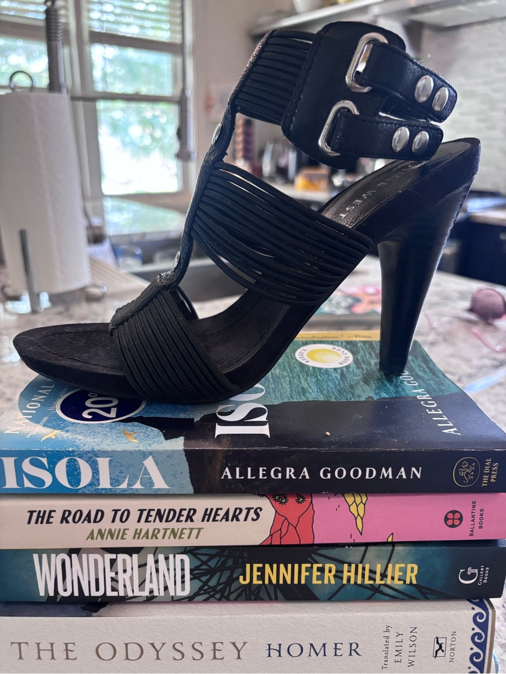 Nine West Black Strappy High Heel Sandals with Buckle Detail